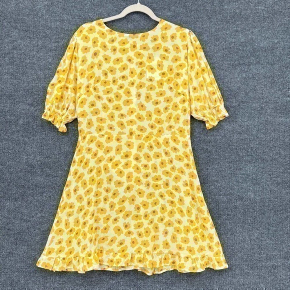 Faithful The Brand Dress Womens 6 Yellow Florence Mini Marigold Floral Belted